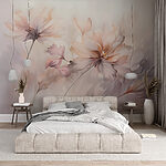 Papel de parede Pintura de flores sobre um fundo branco