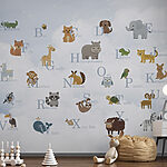 Papel de parede Grupo de animais com letras