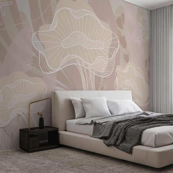 Contorno branco dos cogumelos Papel de parede Contorno branco dos cogumelos