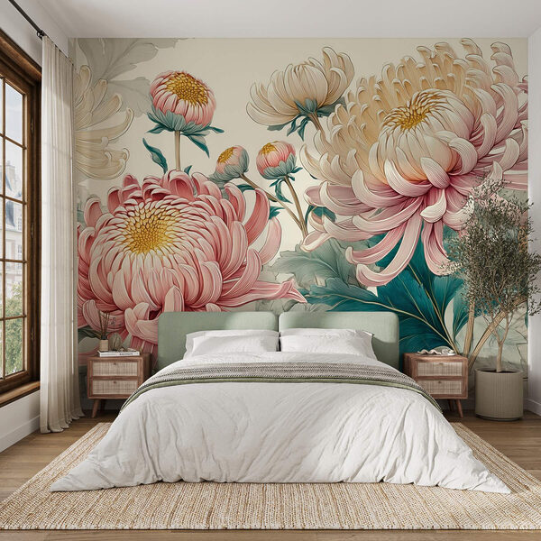 Lindas flores em tons pastel suaves Papel de parede Lindas flores em tons pastel suaves