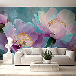 Papel de parede Flores delicadas em tons pastel suaves