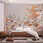 Papel de parede Pintura de flores numa parede