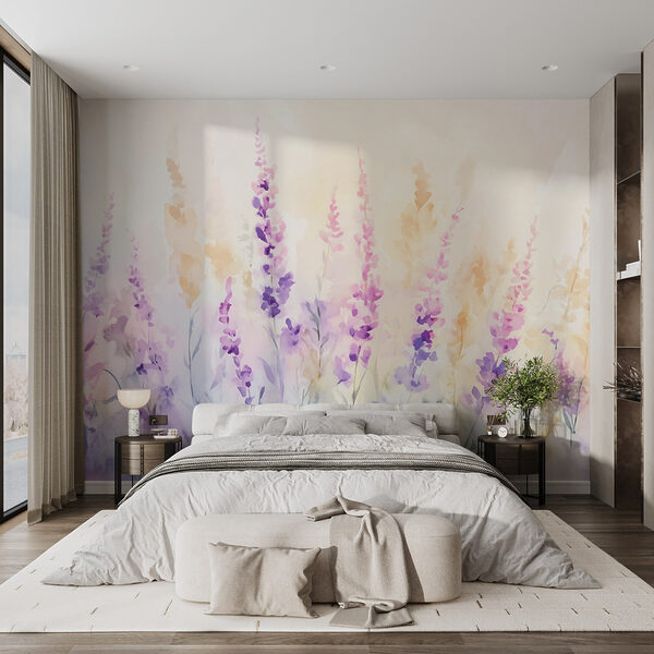 Papel de parede Pintura de flores num campo (REF: w09069) Papel de parede Papel de parede Pintura de flores num campo (REF: w09069)