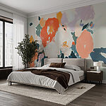 Papel de parede Pintura de flores com cores diferentes