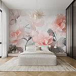 Papel de parede Grupo de flores cor-de-rosa