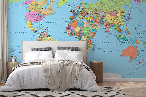 Papel de parede Mapa do mundo com diferentes bandeiras (REF: u60137) Papel de parede Papel de parede Mapa do mundo com diferentes bandeiras (REF: u60137)