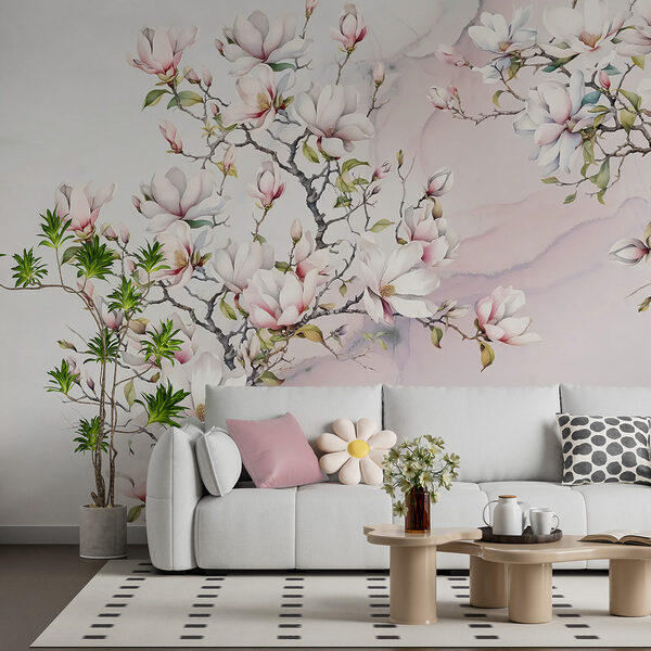 Papel de parede Flores delicadas nos ramos