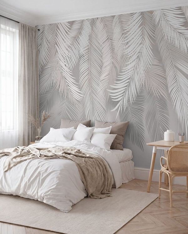 Papel de parede 3D folhas