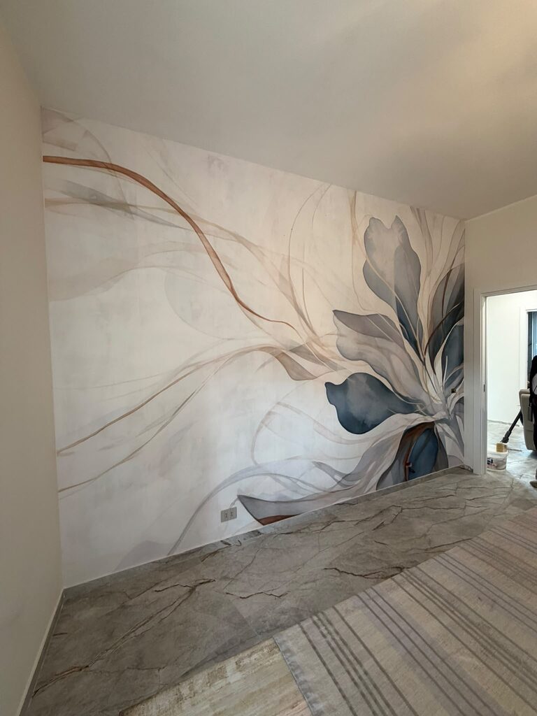 Papel de parede Folhas delicadas em tons suaves